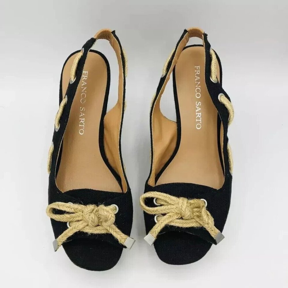 Franco Sarto Shoes Womens Size 7 M CliFF Wedge Cork Platform Sling back Sandals - Picture 5 of 11